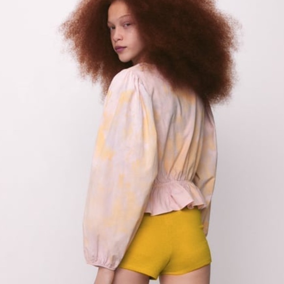 ZARA Tie Dye Blouse Size Medium - Picture 5 of 8